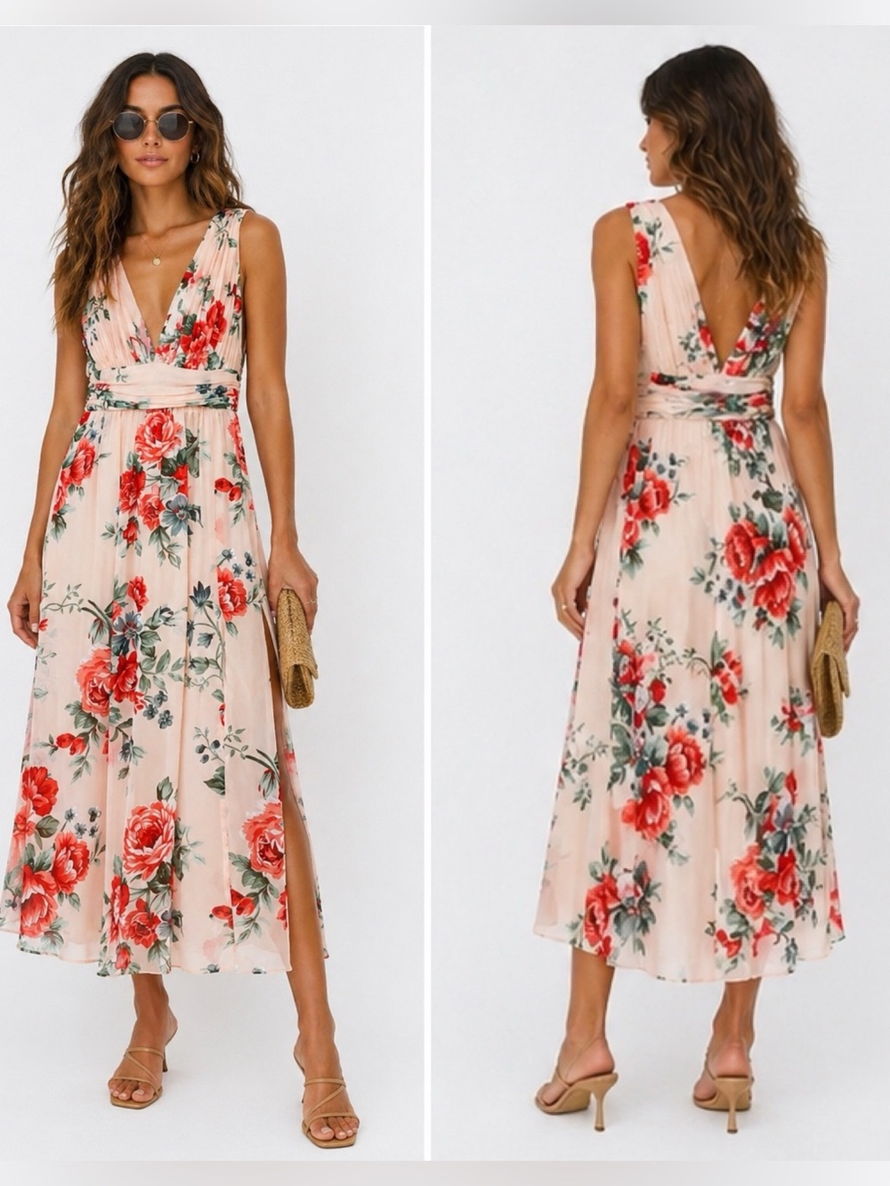 Lulus Garden Meandering Blush Floral Print Dress size XS
